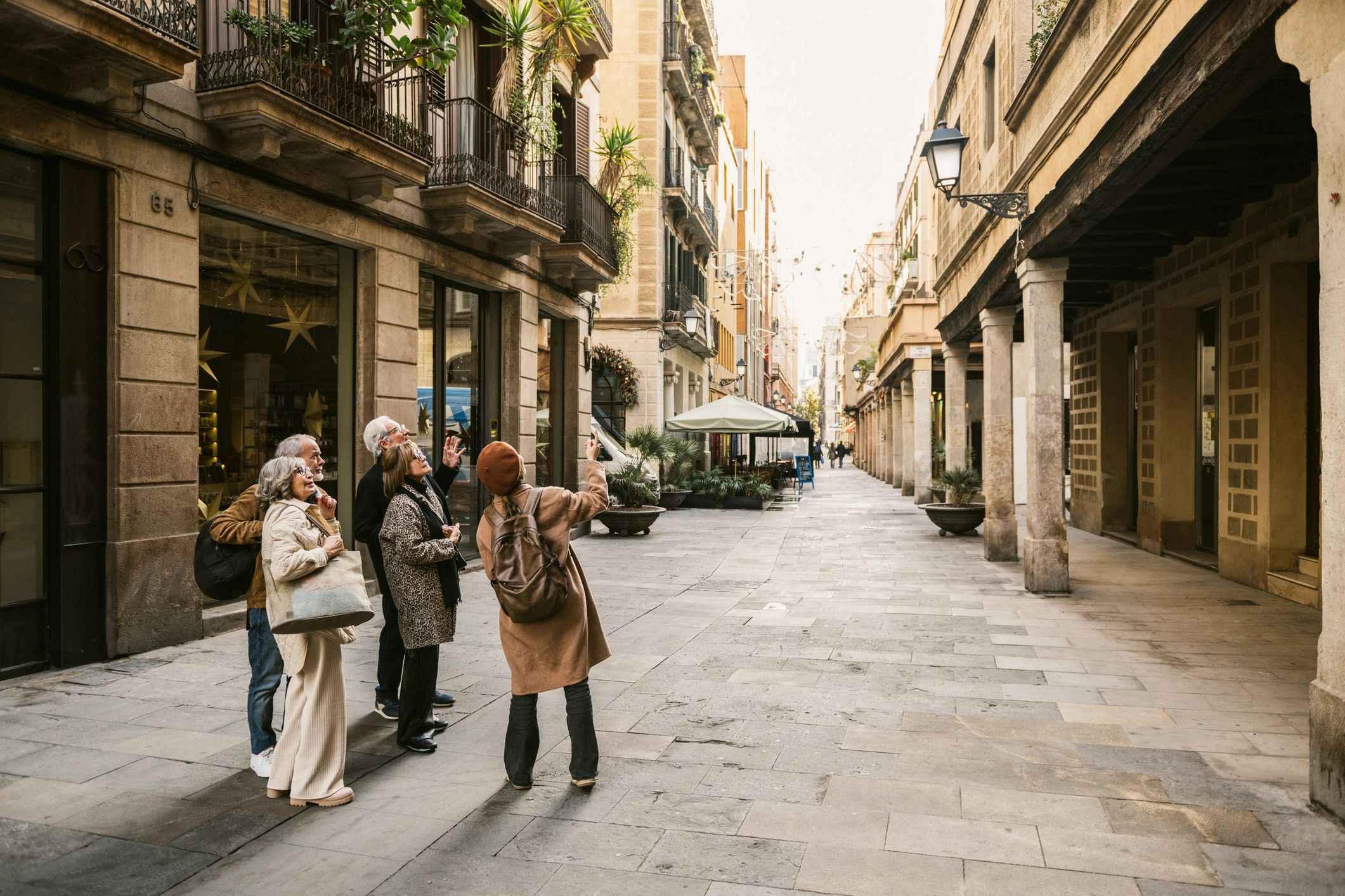 Tour guide with a travel group